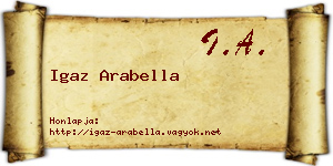 Igaz Arabella névjegykártya